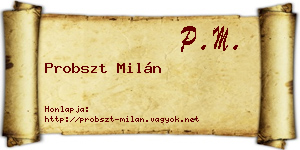 Probszt Milán névjegykártya